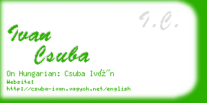 ivan csuba business card